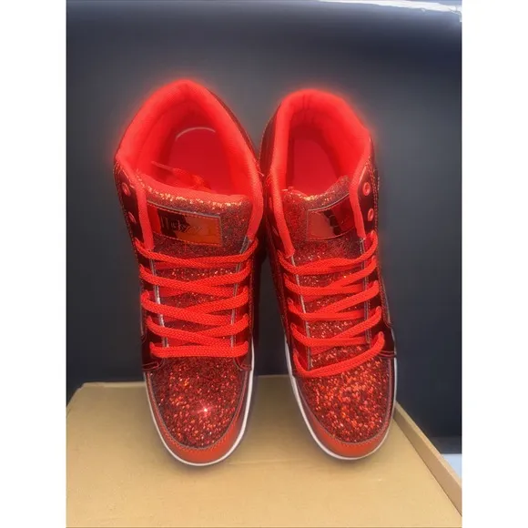 IGxx Glitter Shoes for Men Fashion High Top Casual Sequin Sparkly Sneakers Men's