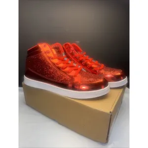 IGxx Glitter Shoes for Men Fashion High Top Casual Sequin Sparkly Sneakers Men's