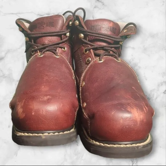 Iron Age Mens Brown Leather Work &amp; Safety Boots‎ Size 7M Women's 8.5-9 Mt75