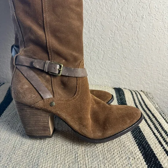 Ivanka Trump Brown Suede Leather Over The Knee Boots Size 10M