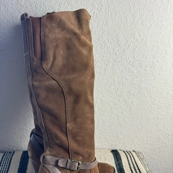 Ivanka Trump Brown Suede Leather Over The Knee Boots Size 10M