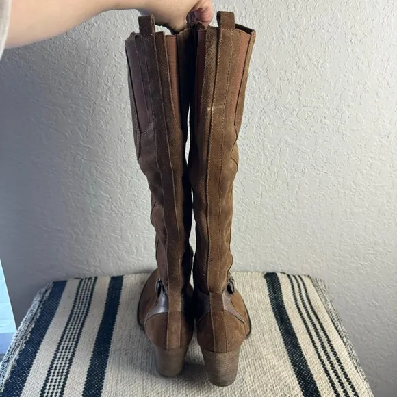 Ivanka Trump Brown Suede Leather Over The Knee Boots Size 10M