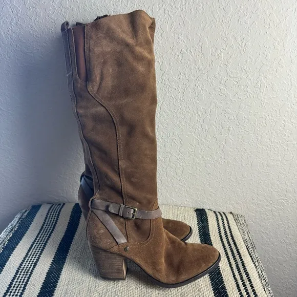 Ivanka Trump Brown Suede Leather Over The Knee Boots Size 10M