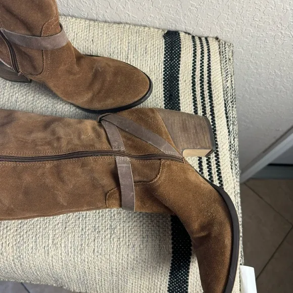 Ivanka Trump Brown Suede Leather Over The Knee Boots Size 10M