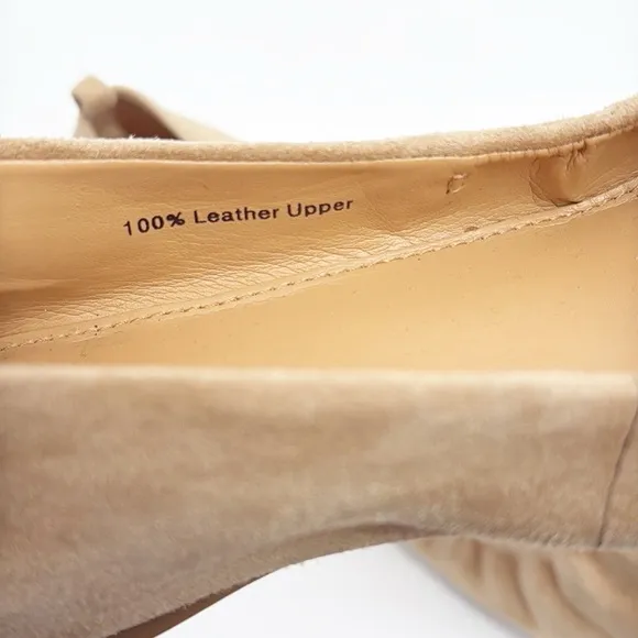 J. Crew Anya Tan Suede Leather Ballet Flats Size 7.5