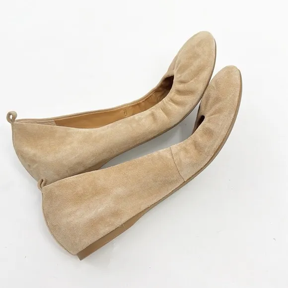J. Crew Anya Tan Suede Leather Ballet Flats Size 7.5