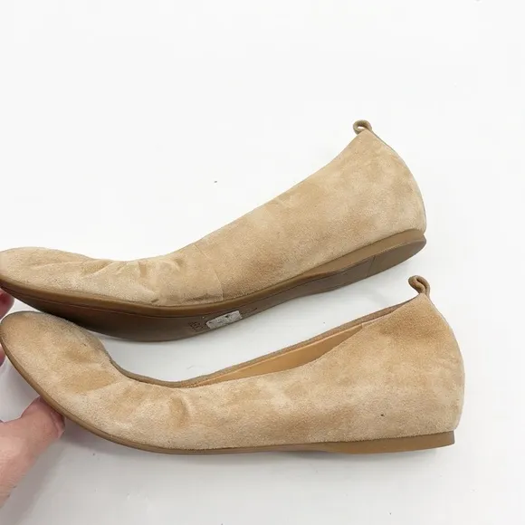 J. Crew Anya Tan Suede Leather Ballet Flats Size 7.5