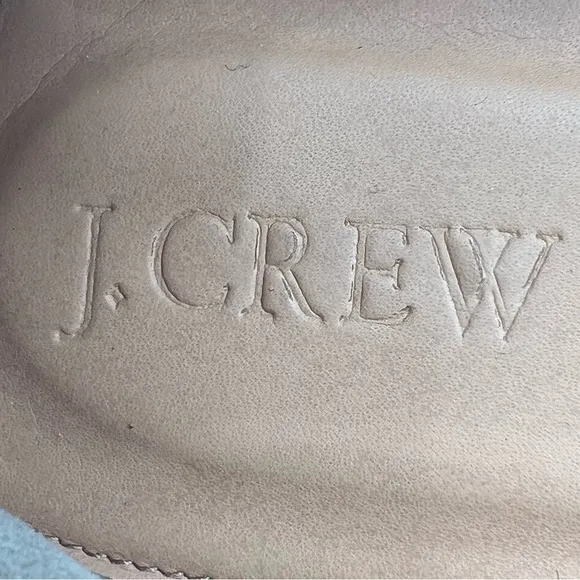 J Crew Gray Cream Trim Studded Embellished Ballet Flats Size 8 1/2 Women's