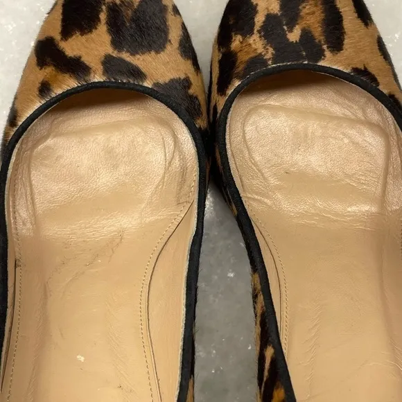 J Crew heels animal print leather sz 8.5 calf hair