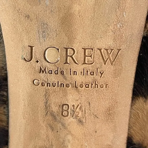 J Crew heels animal print leather sz 8.5 calf hair