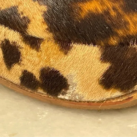 J Crew heels animal print leather sz 8.5 calf hair