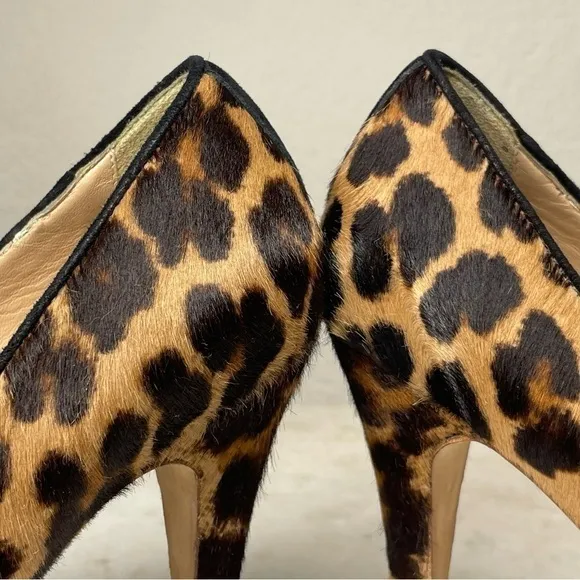 J Crew heels animal print leather sz 8.5 calf hair