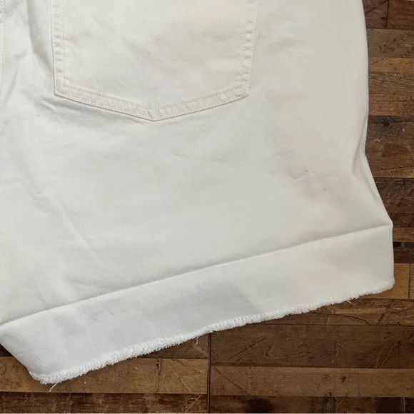 J. Crew High-Rise Denim Short in White with Button Fly Sz 36