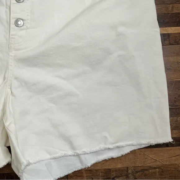 J. Crew High-Rise Denim Short in White with Button Fly Sz 36
