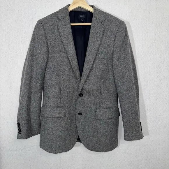 J Crew Ludlow Blazer Sport Coat Jacket Mens 36S Gray Moon Wool Yorkshire Tweed