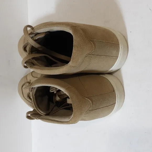 J crew Suede ankle sneakers boots tan men 11.5M lace up casual office Y2K retro