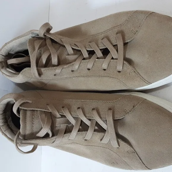 J crew Suede ankle sneakers boots tan men 11.5M lace up casual office Y2K retro