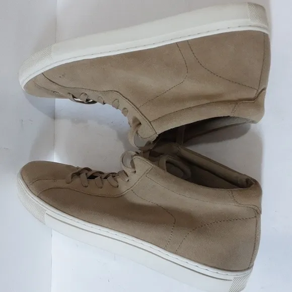 J crew Suede ankle sneakers boots tan men 11.5M lace up casual office Y2K retro