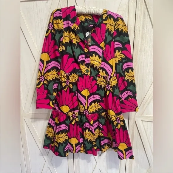 J. Crew Tiered Popover Floral Ruffle Dress Size 4