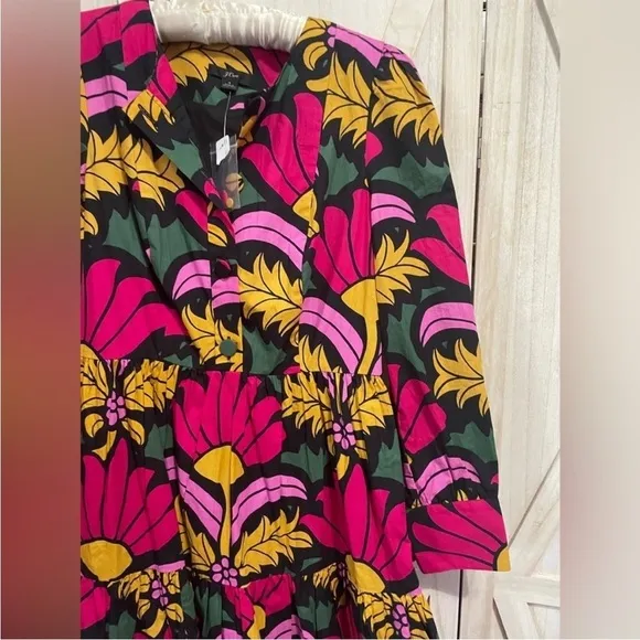 J. Crew Tiered Popover Floral Ruffle Dress Size 4