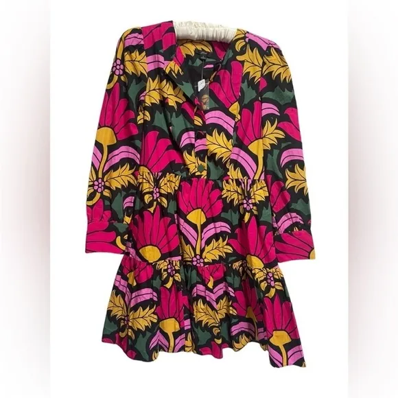 J. Crew Tiered Popover Floral Ruffle Dress Size 4