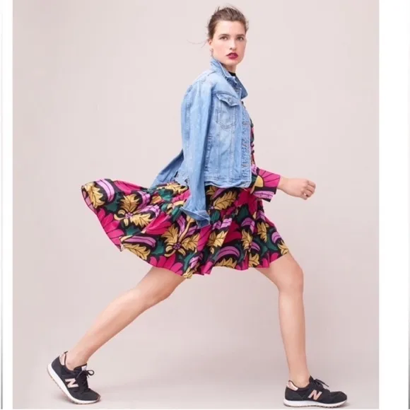 J. Crew Tiered Popover Floral Ruffle Dress Size 4