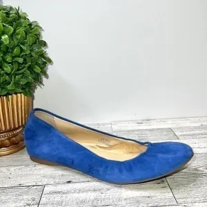 J. Crew Women’s Cece Suede Ballet Flat Made in Italy in Cobalt Blue Size 6.5