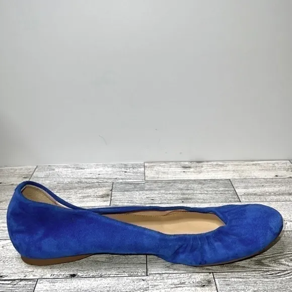 J. Crew Women’s Cece Suede Ballet Flat Made in Italy in Cobalt Blue Size 6.5