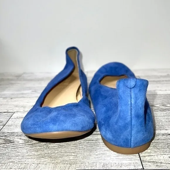 J. Crew Women’s Cece Suede Ballet Flat Made in Italy in Cobalt Blue Size 6.5