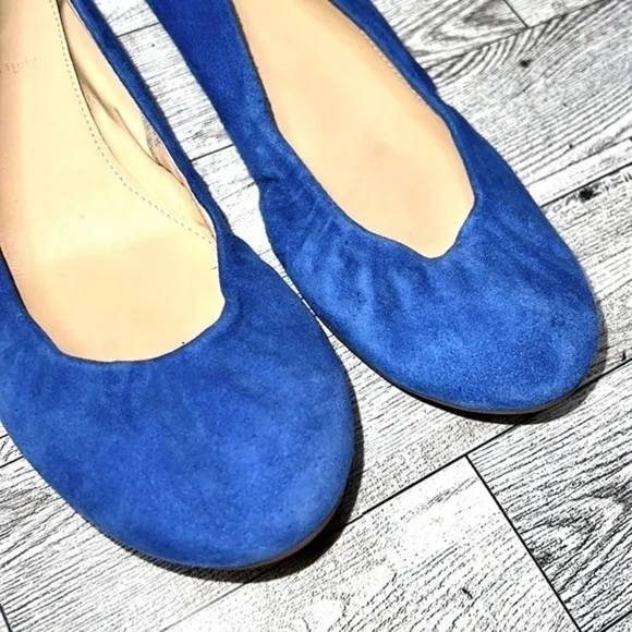 J. Crew Women’s Cece Suede Ballet Flat Made in Italy in Cobalt Blue Size 6.5