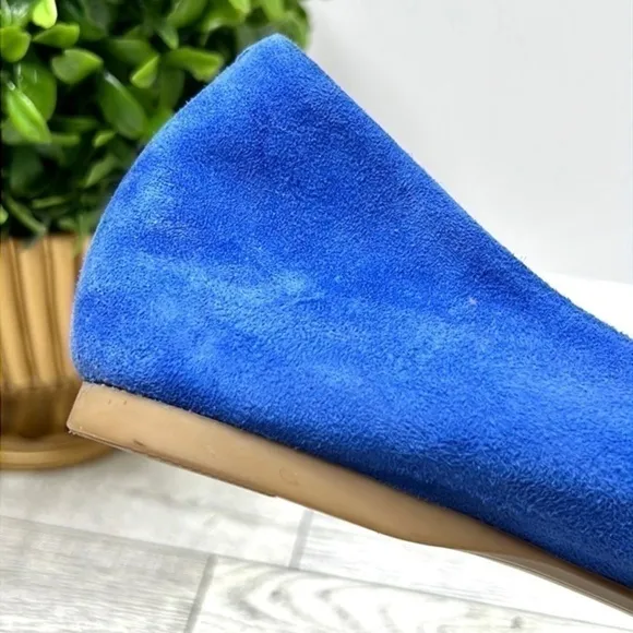 J. Crew Women’s Cece Suede Ballet Flat Made in Italy in Cobalt Blue Size 6.5