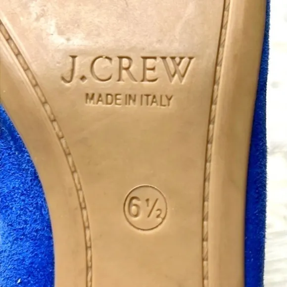 J. Crew Women’s Cece Suede Ballet Flat Made in Italy in Cobalt Blue Size 6.5