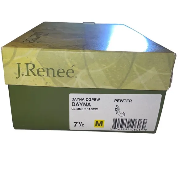 J. Reneé Dayna Glimmer Fabric Peep Toe Slingback Heels Dress Shoes Size 7-1/2 M