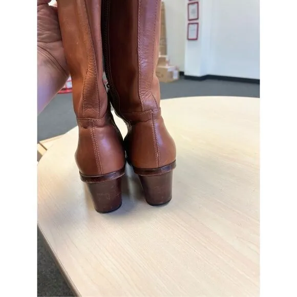 J Shoes Dorset Brown Hand Crafted Leather Lace &amp; Buckle Boots Anthropologie sz 7