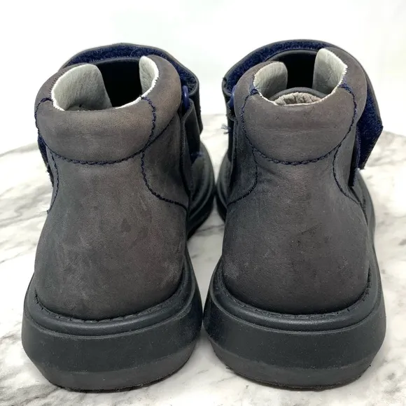 Jacadi Paris Square Toe Nubuck Floral Detail Ankle Boots 30/12 Classic Preppy
