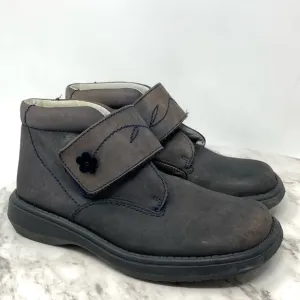 Jacadi Paris Square Toe Nubuck Floral Detail Ankle Boots 30/12 Classic Preppy