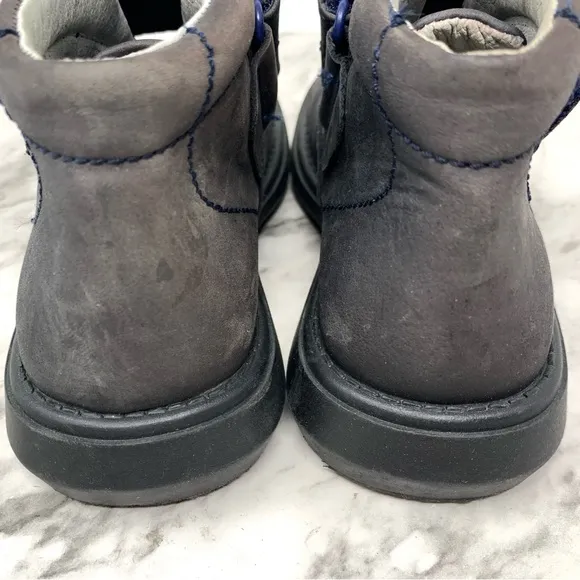 Jacadi Paris Square Toe Nubuck Floral Detail Ankle Boots 30/12 Classic Preppy
