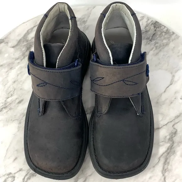 Jacadi Paris Square Toe Nubuck Floral Detail Ankle Boots 30/12 Classic Preppy