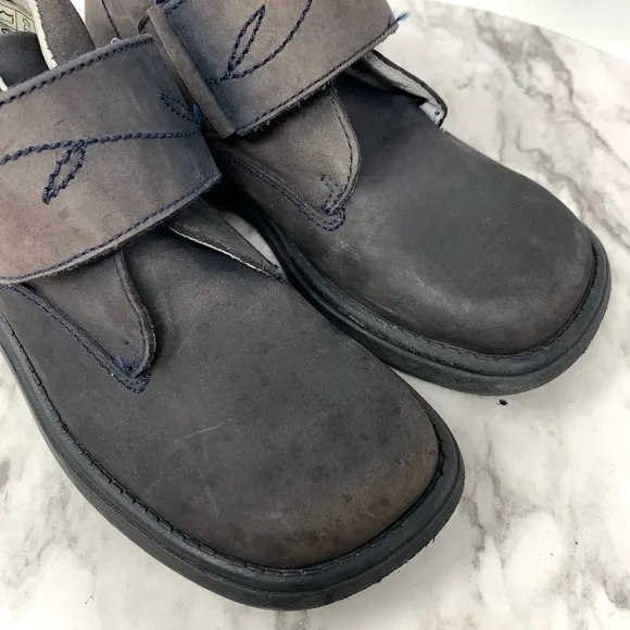 Jacadi Paris Square Toe Nubuck Floral Detail Ankle Boots 30/12 Classic Preppy