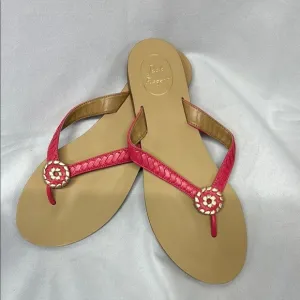 Jack Rogers Sandals Ali Braided Leather Dress Thongs shoes size 11 new