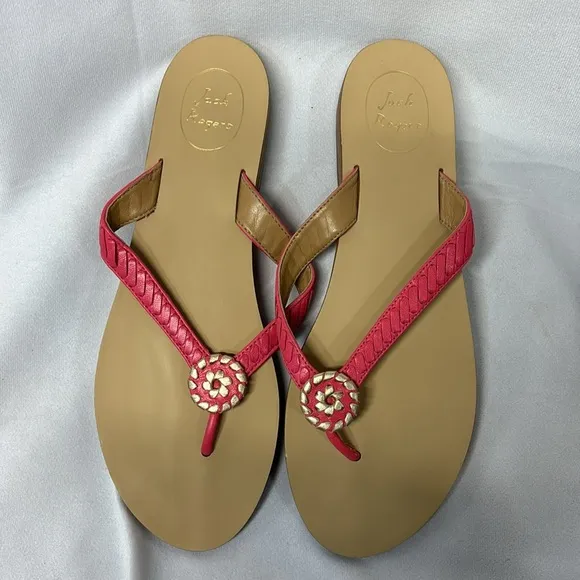 Jack Rogers Sandals Ali Braided Leather Dress Thongs shoes size 11 new