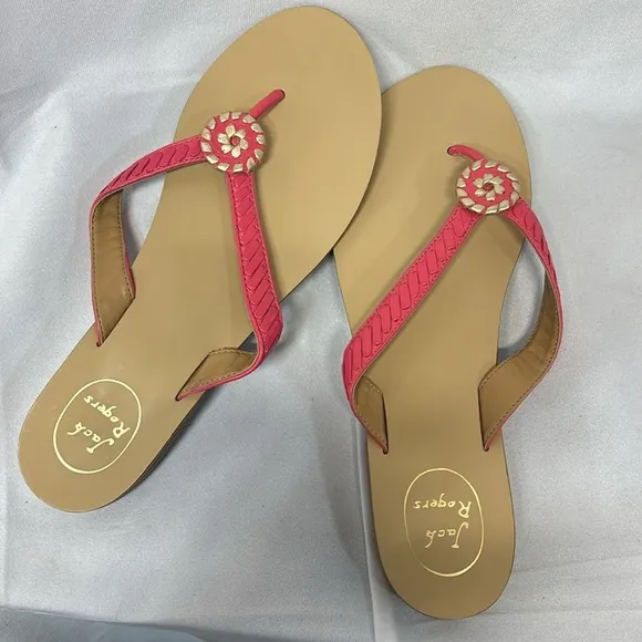 Jack Rogers Sandals Ali Braided Leather Dress Thongs shoes size 11 new