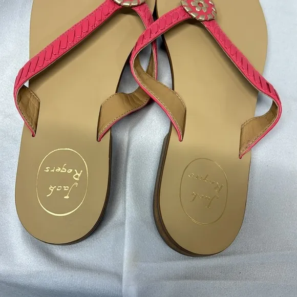 Jack Rogers Sandals Ali Braided Leather Dress Thongs shoes size 11 new