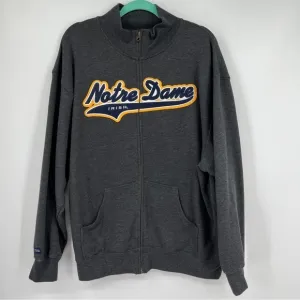 Jansport Notre Dame Mock Collar Zipper Gray Mens Long Sleeves Heathered Jacket