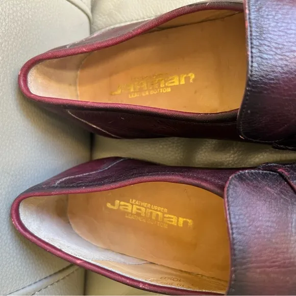 Jarman Leather Classic Penny Loafers Men’s Sz 10.5 D Burgundy Comfortable Shoes