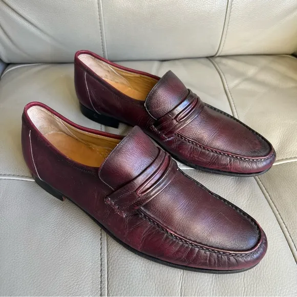 Jarman Leather Classic Penny Loafers Men’s Sz 10.5 D Burgundy Comfortable Shoes
