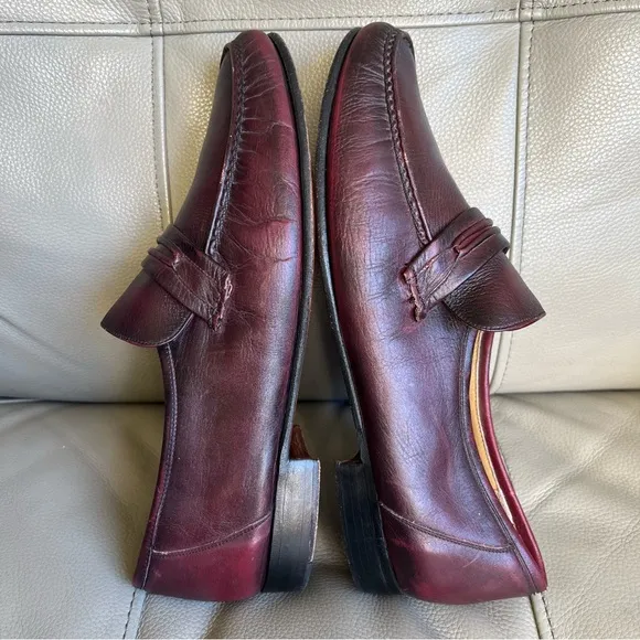 Jarman Leather Classic Penny Loafers Men’s Sz 10.5 D Burgundy Comfortable Shoes