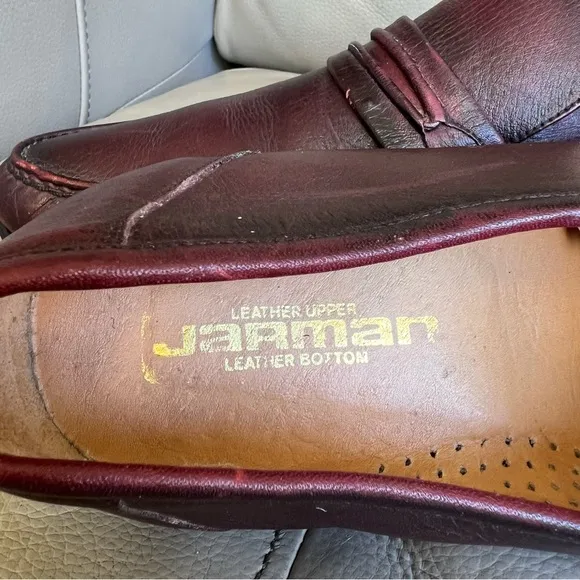 Jarman Leather Classic Penny Loafers Men’s Sz 10.5 D Burgundy Comfortable Shoes