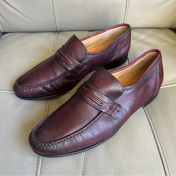 Jarman Leather Classic Penny Loafers Men’s Sz 10.5 D Burgundy Comfortable Shoes