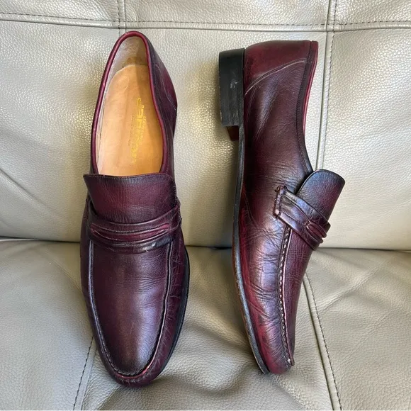 Jarman Leather Classic Penny Loafers Men’s Sz 10.5 D Burgundy Comfortable Shoes
